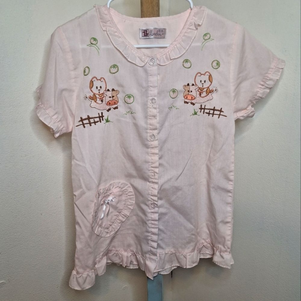 Cow and Cat Pastel Night Shirt